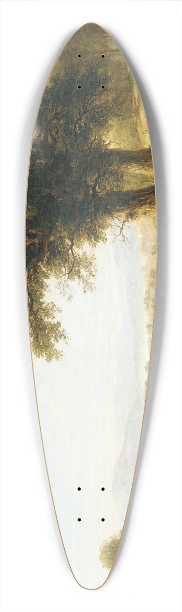 Asher Brown Durand - River Scene 39.3 inch art pintail longboard deck