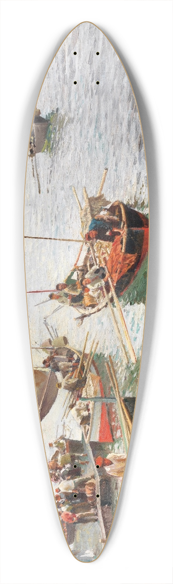 Attilio Pratella - The Homecoming of the Fishermen 39.3 inch art pintail longboard deck