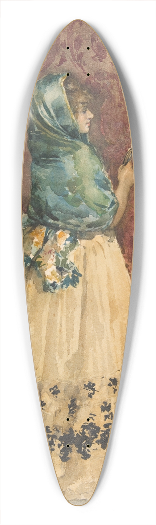 Attilio Simonetti - The Miniature 39.3 inch art pintail longboard deck