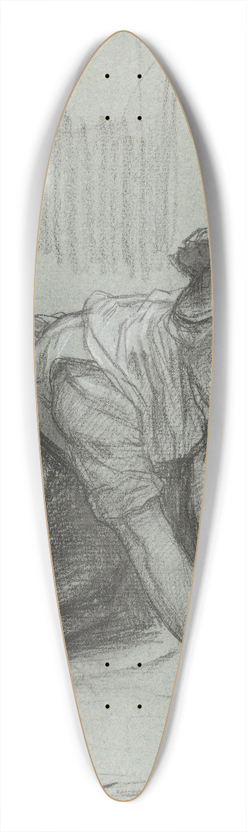 August Alleb - Vrouw op haar knien, bezig met schoonmaken 39.3 inch art pintail longboard deck