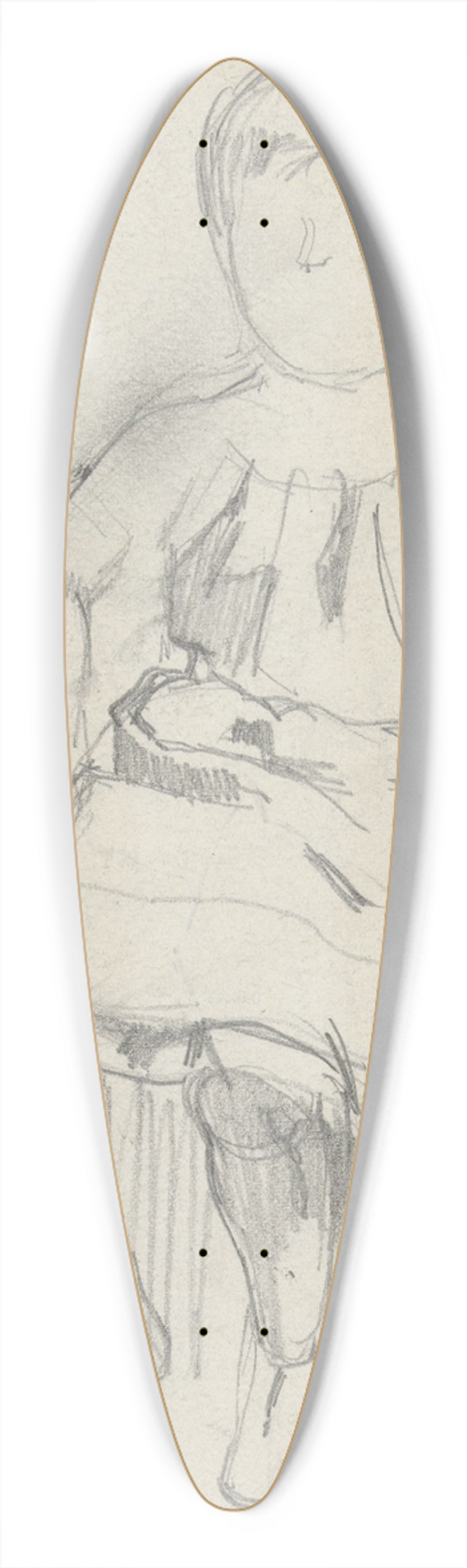 August Alleb - Zittend kind 39.3 inch art pintail longboard deck