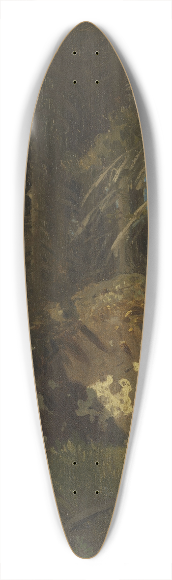 August Cappelen - Landscape Study with Decaying Trees 39.3 inch art pintail longboard deck