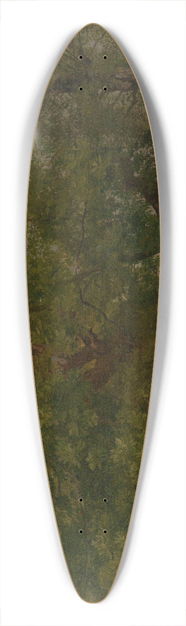 August Cappelen - Wood near Ulefoss 39.3 inch art pintail longboard deck