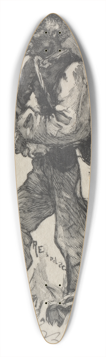 Auguste Louis Lepre - Le preneur de serpents 39.3 inch art pintail longboard deck
