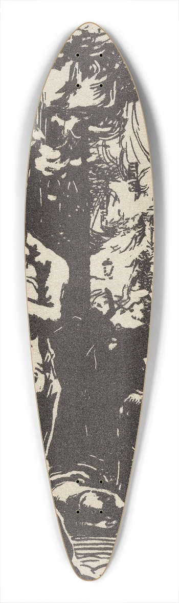 Auguste Louis Lepre - LIncendie de Louvain 39.3 inch art pintail longboard deck