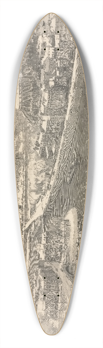 Auguste Louis Lepre - Paris under Snow 39.3 inch art pintail longboard deck