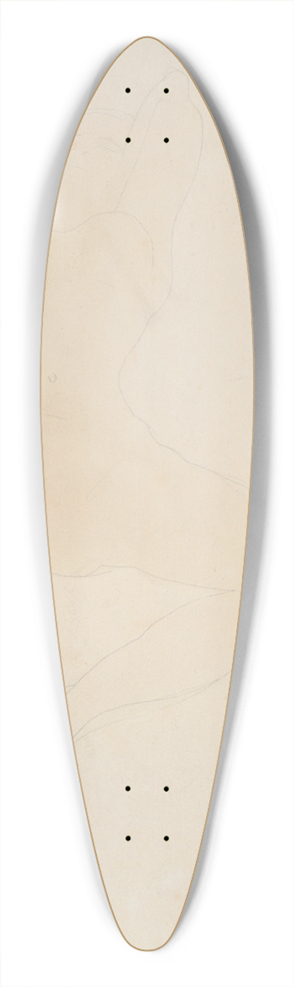 Auguste Rodin - RecliningFigure 39.3 inch art pintail longboard deck