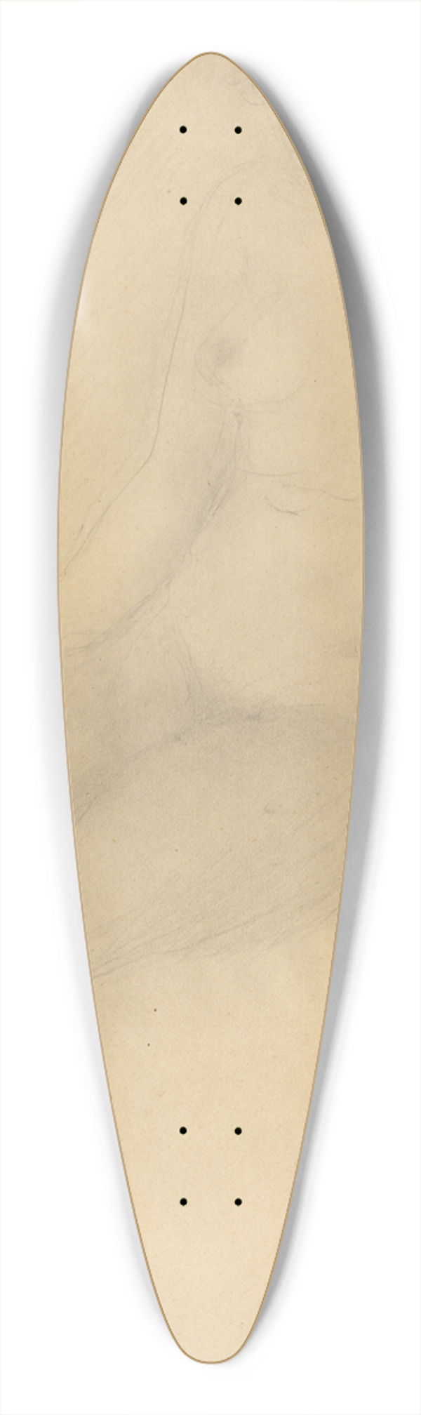 Auguste Rodin - Seated Female Nude 39.3 inch art pintail longboard deck