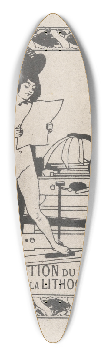 Auguste Roedel - Vrouwelijk naakt naast een lithopers 39.3 inch art pintail longboard deck