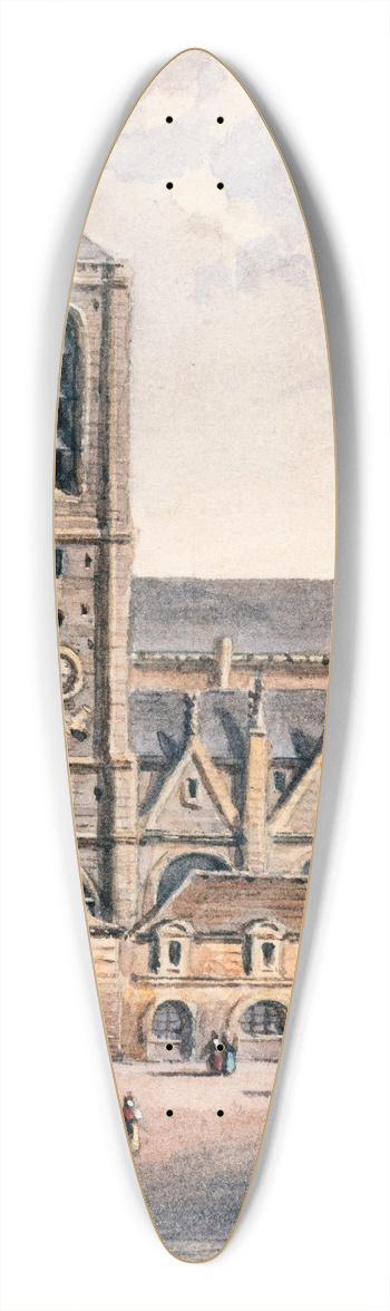 Auguste-Sbastien Bnard - Faade dglise 39.3 inch art pintail longboard deck