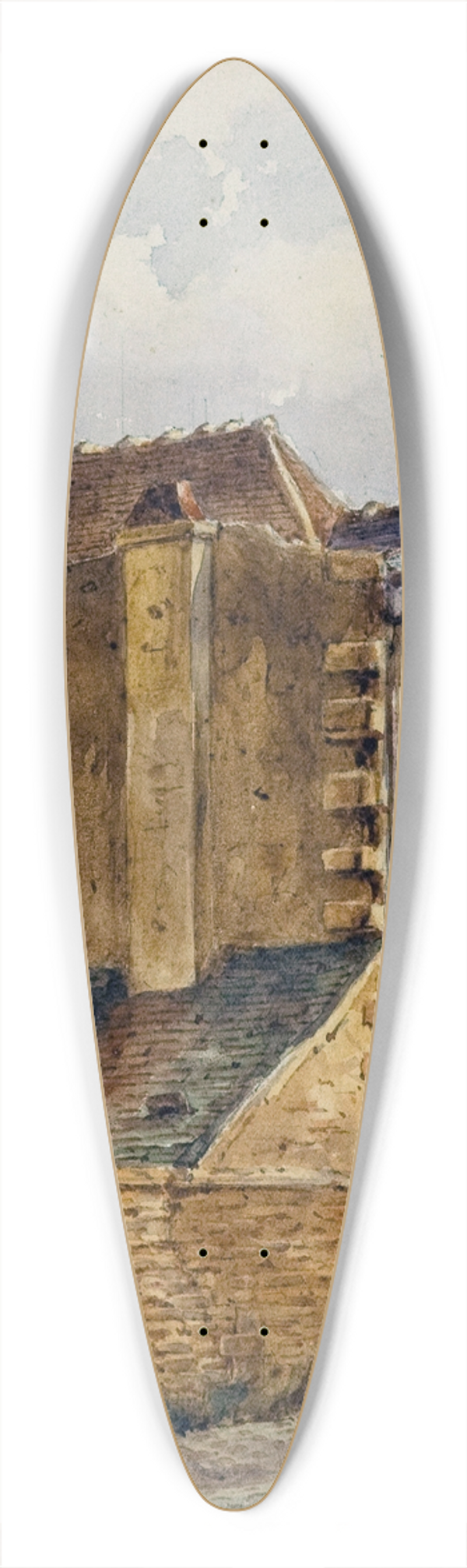 Auguste-Sbastien Bnard - La chapelle Saint-Jean et lentre du cimetire Saint-Eustache. 39.3 inch art pintail longboard deck