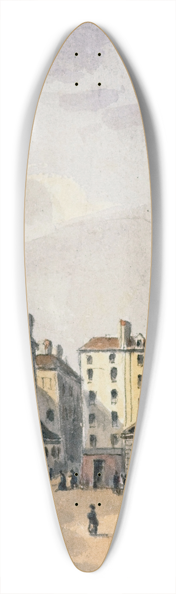 Auguste-Sbastien Bnard - Pointe Saint-Eustache et la fontaine. 39.3 inch art pintail longboard deck