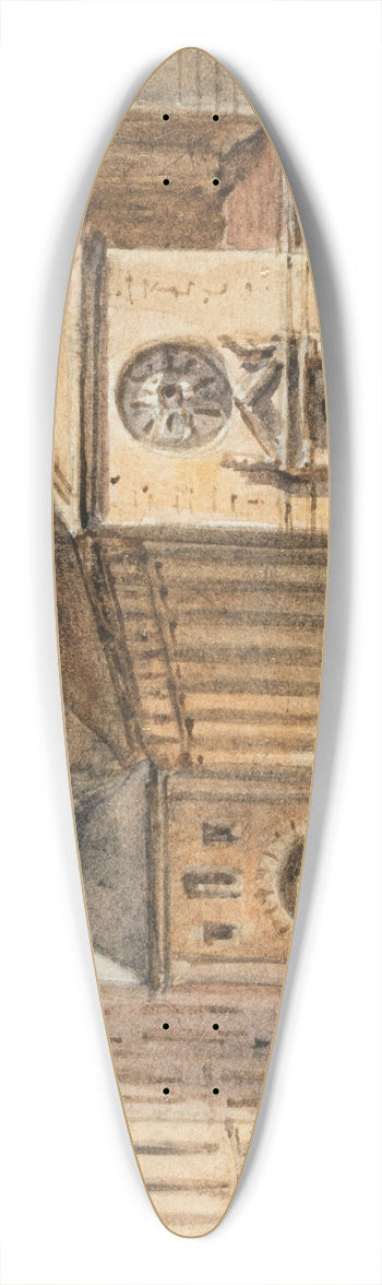 Auguste-Sbastien Bnard - Saint-Jean le Rond 39.3 inch art pintail longboard deck