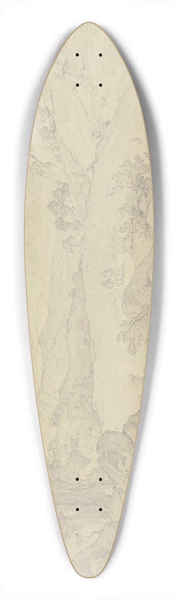 August Lucas - Bei Olevano, im Mittelgrund zwei Hirten mit Herde 39.3 inch art pintail longboard deck