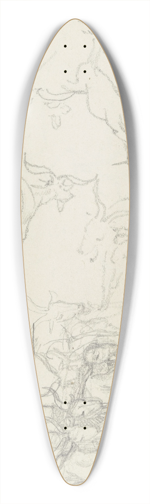 August Lucas - Herd of goats with herder 39.3 inch art pintail longboard deck