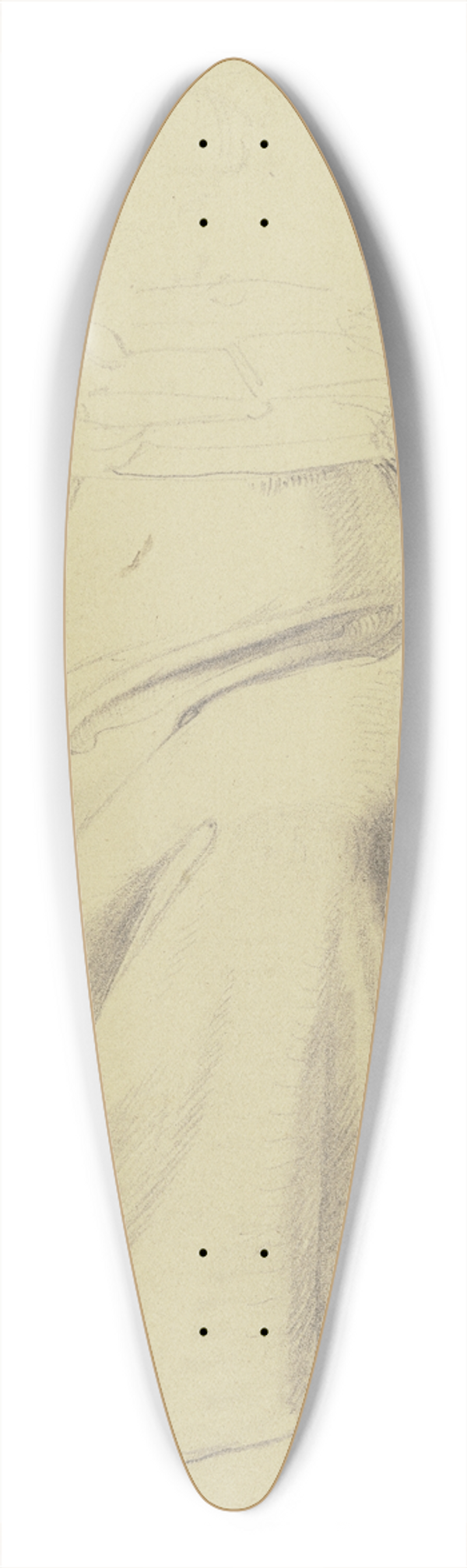 August Lucas - Reading girl. 39.3 inch art pintail longboard deck