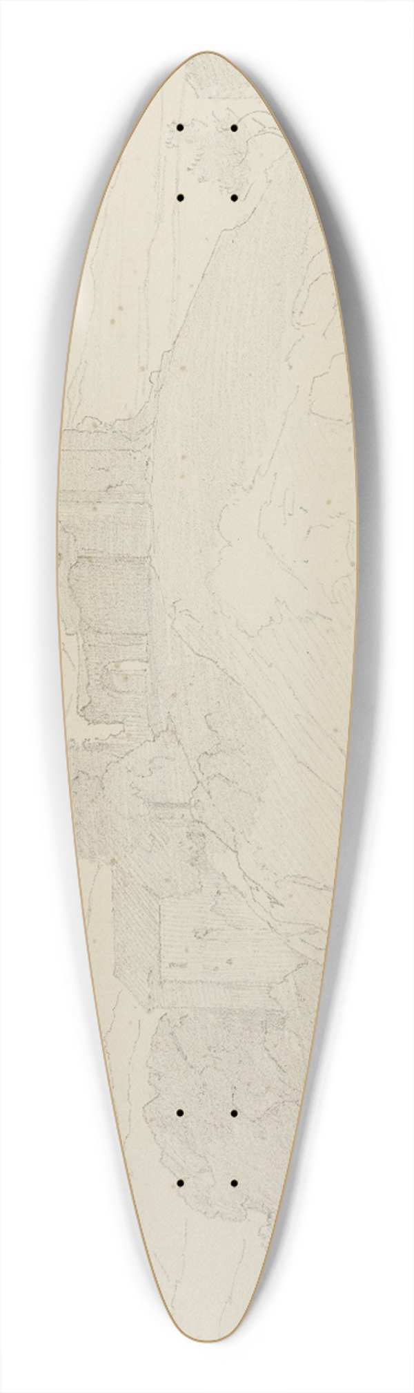 August Lucas - Ruins near Olevano 39.3 inch art pintail longboard deck