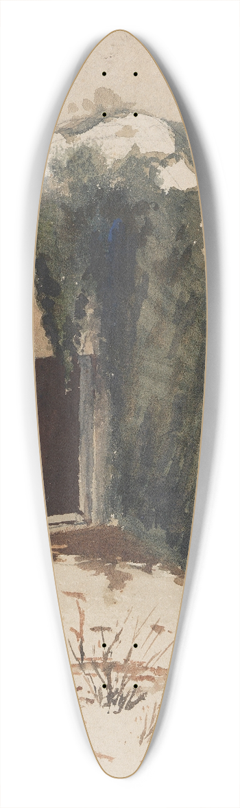 August Macke - Frau im Innenhof 39.3 inch art pintail longboard deck