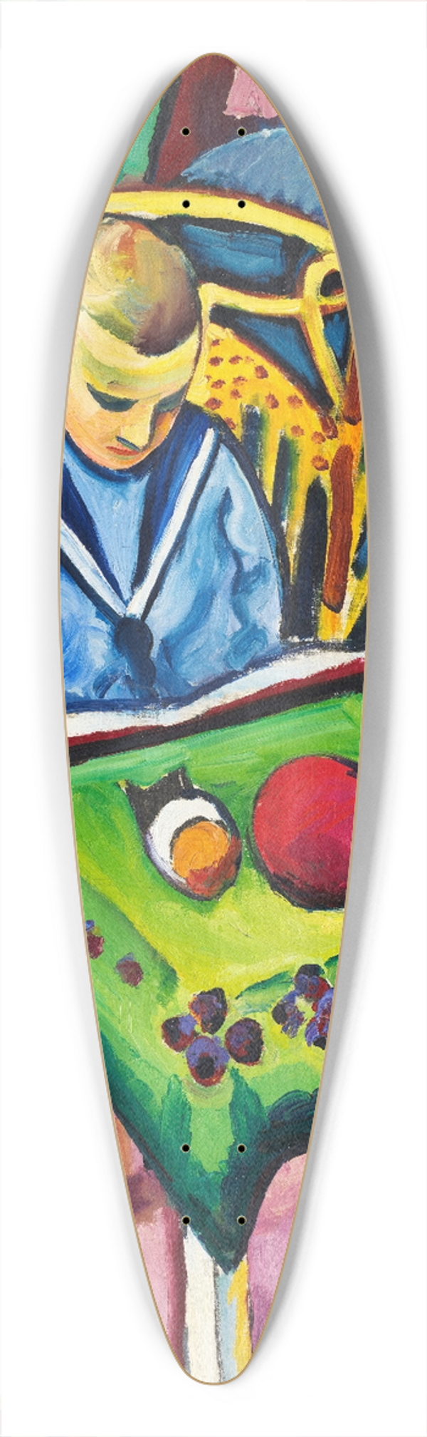 August Macke - Junge mit Buch und Spielsachen 39.3 inch art pintail longboard deck