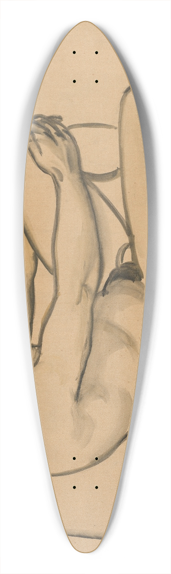 August Macke - Male Nude 39.3 inch art pintail longboard deck