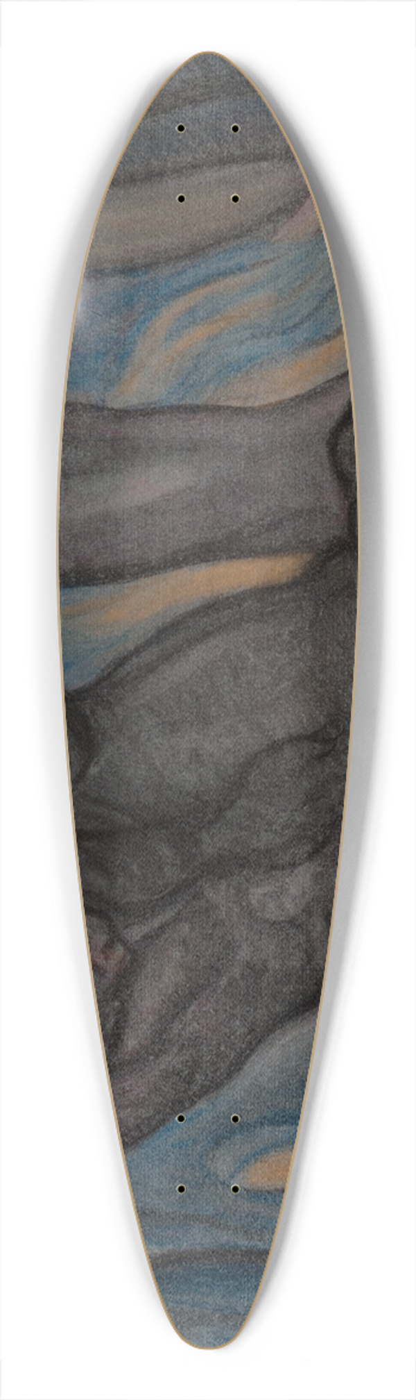 August Roosileht - Kalevipoeg Prgu vravas 39.3 inch art pintail longboard deck