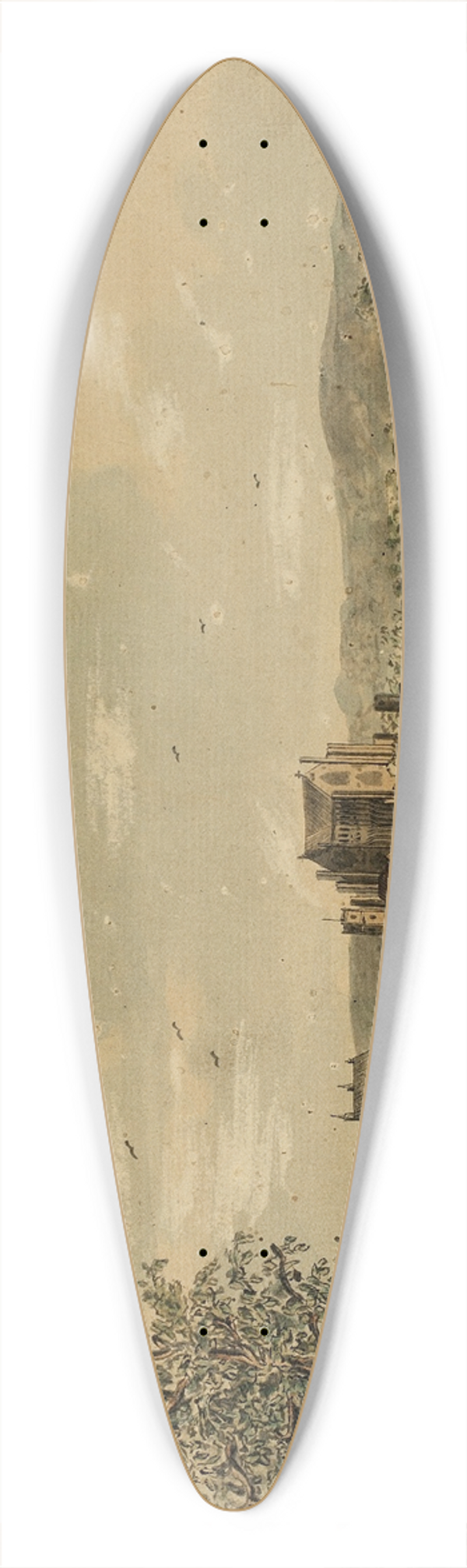 Augustus Charles Pugin - St. Jamess with the Village of Charing as It Appeared in ye Reign of Henry VIII 39.3 inch art pintail longboard deck