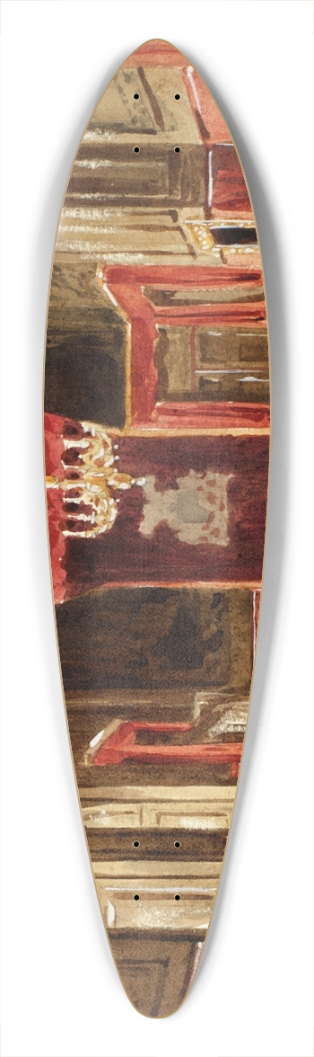 Augustus Charles Pugin - Study for Drawing Room, St. James, from Microcosm of London 39.3 inch art pintail longboard deck