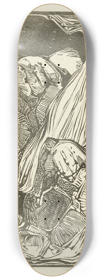 Bernard Willem Wierink - Koppen van een leeuw en een leeuwin 8.25 inch art skate deck
