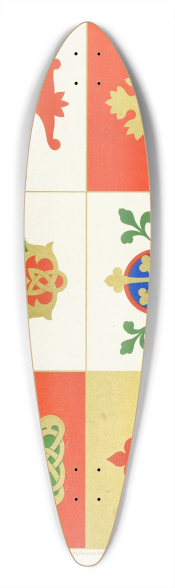 Augustus Pugin - Six floriated Crosses 39.3 inch art pintail longboard deck