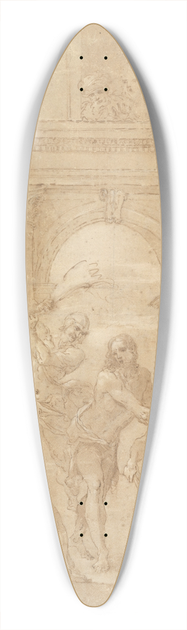 Aureliano Milani - Scourging of Christ 39.3 inch art pintail longboard deck