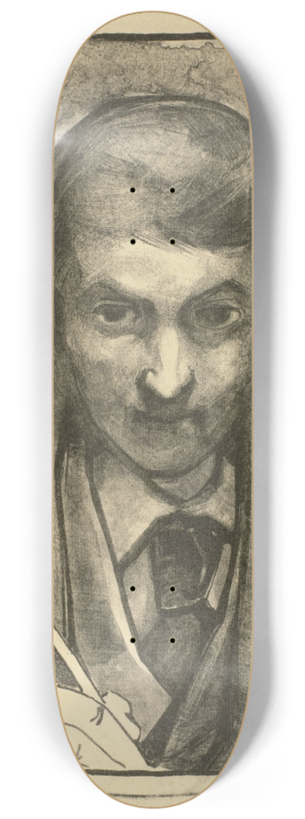 Bernard Willem Wierink - Zelfportret, tekenend 8.25 inch art skate deck