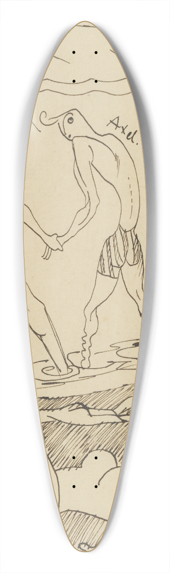 Axel Trneman - Bath Scene 39.3 inch art pintail longboard deck