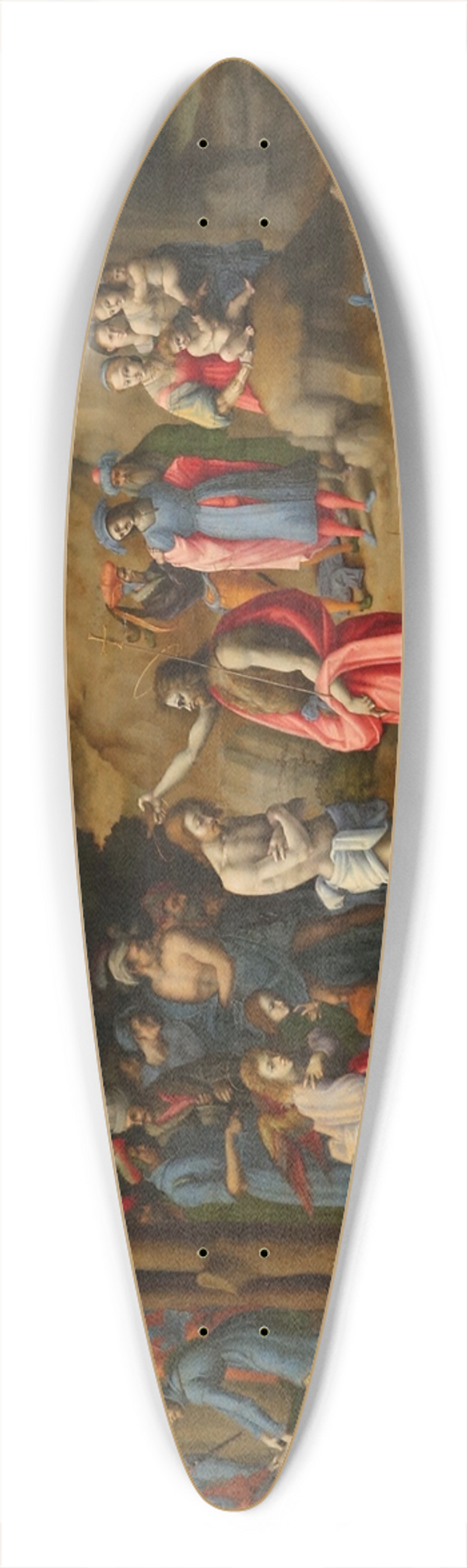 Bacchiacca - The baptism of christ 39.3 inch art pintail longboard deck