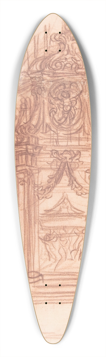 Baldassarre Franceschini - Design for a Catafalque 39.3 inch art pintail longboard deck