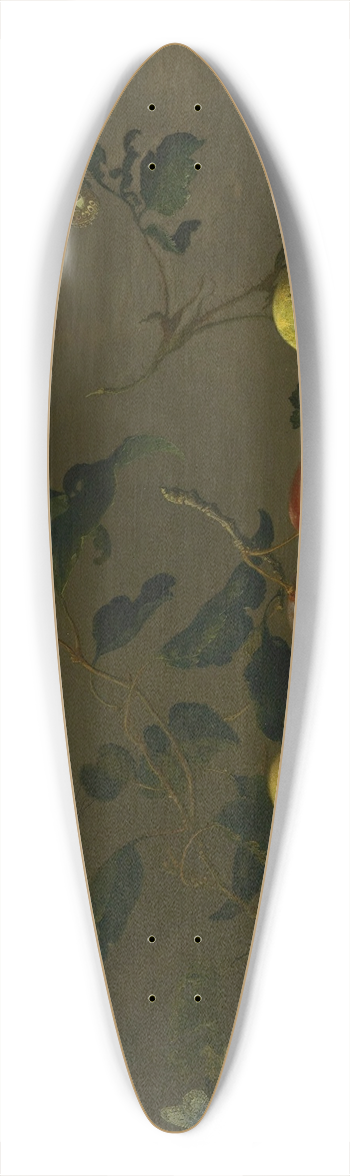Balthasar van der Ast - A Still Life Of Fruit And Shells With A Rose And Various Insects Upon A Stone Ledge 39.3 inch art pintail longboard deck