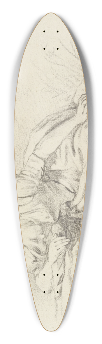 Barend Cornelis Koekkoek - Sleeping girl 39.3 inch art pintail longboard deck