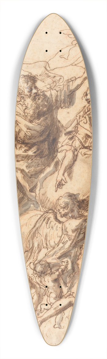 Bartholomaeus Ignaz Weiss - The Trinity Surrounded by Angels 39.3 inch art pintail longboard deck