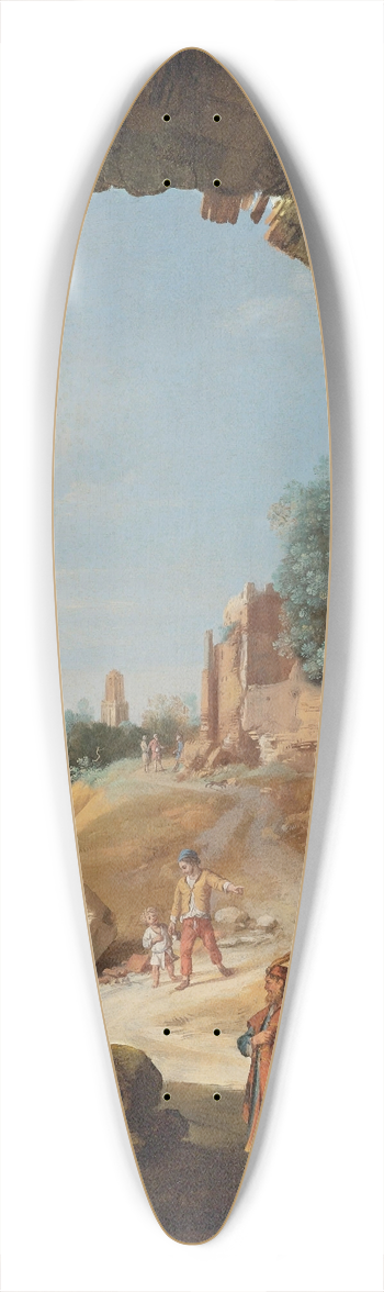 Bartholomeus Breenbergh - Figures Among Ruins By The Tiber 39.3 inch art pintail longboard deck