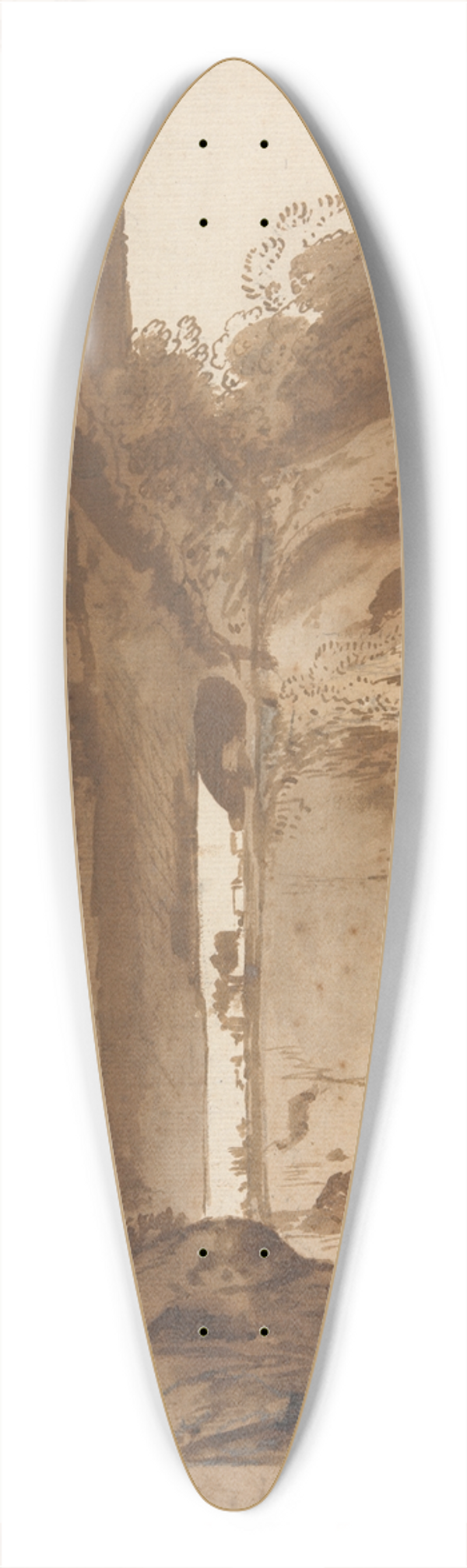 Bartholomeus Breenbergh - Villa of Maecenas at Tivoli 39.3 inch art pintail longboard deck