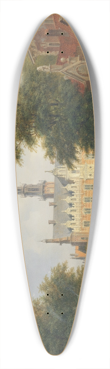 Bartholomeus Johannes van Hove - Street scene, Amsterdam 39.3 inch art pintail longboard deck