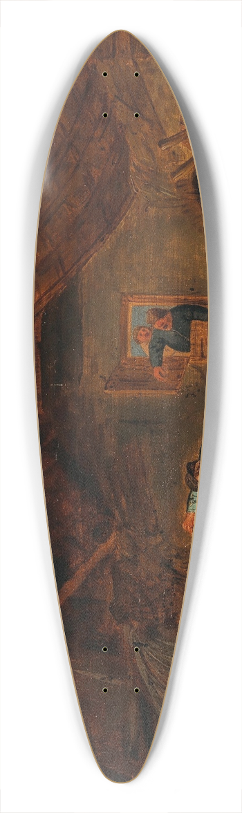 Bartholomeus Molenaer - A tavern interior with brawling peasants 39.3 inch art pintail longboard deck