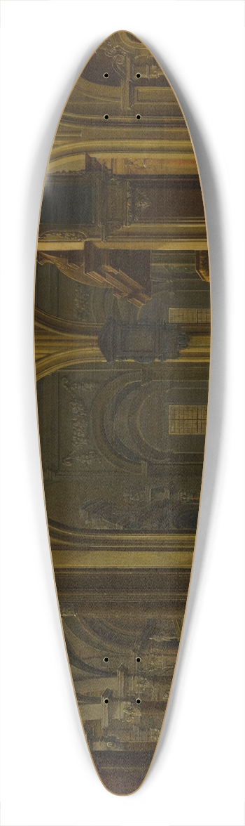 Bartholomeus van Bassen - An interior of a Gothic cathedral with figures 39.3 inch art pintail longboard deck