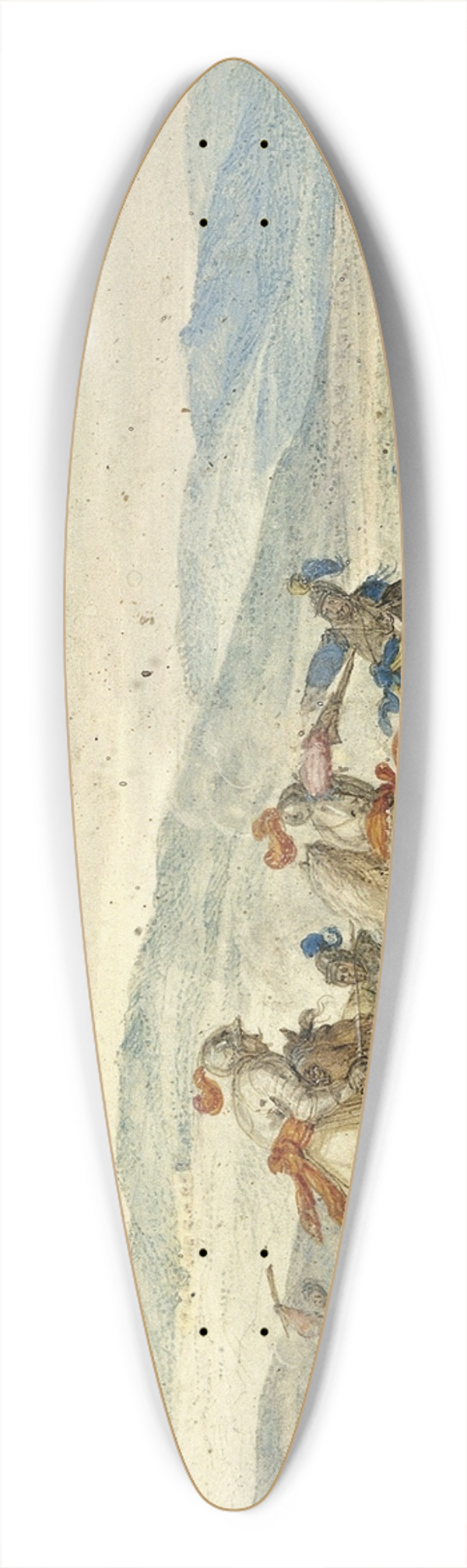 Bartholomus Dietterlin - Cavalry Skirmish Mountainous Landscape 39.3 inch art pintail longboard deck