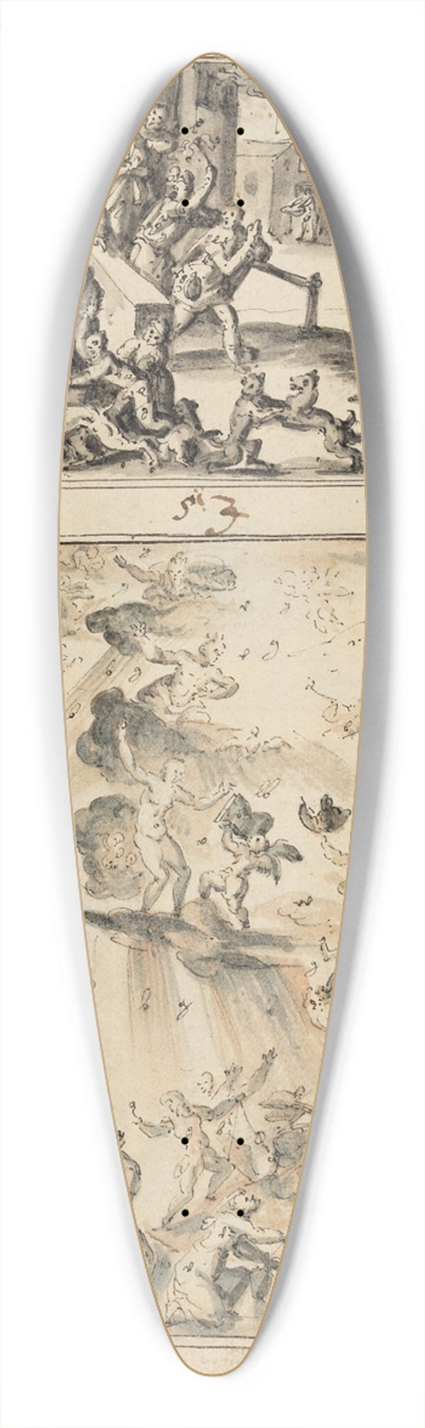 Bartholomus Dietterlin - Das Gastmahl des Reichen; Jngstes Gericht 39.3 inch art pintail longboard deck
