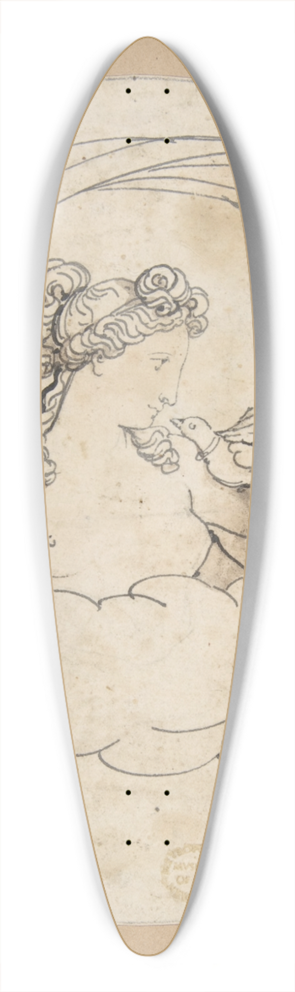 Bartolomeo Pinelli - Venus with Doves 39.3 inch art pintail longboard deck