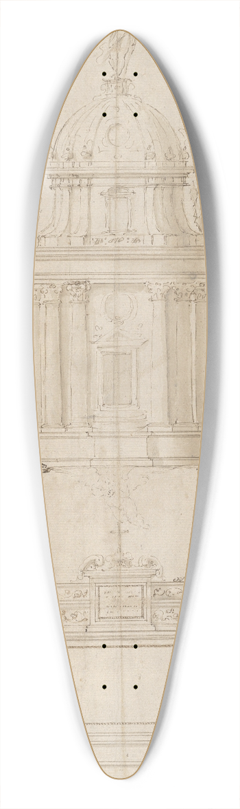 Bastiano Torrigiani - Design for the Tabernacle of the Sistine Chapel in the Santa Maria Maggiore in Rome 39.3 inch art pintail longboard deck