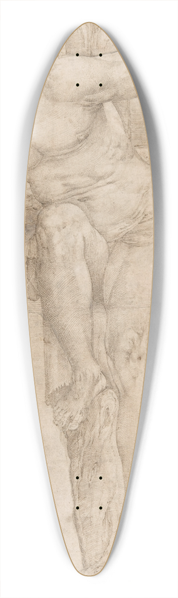 Battista Franco - The Penitent Thief on the Cross 39.3 inch art pintail longboard deck