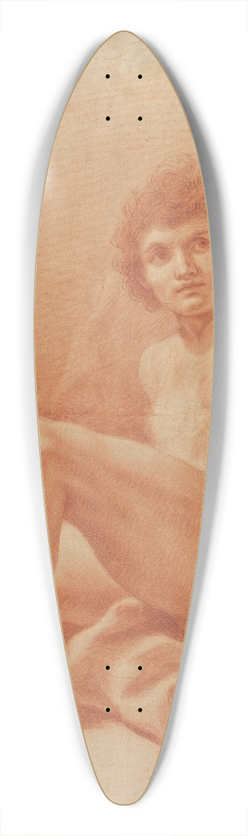 Benedetto Luti - Seated Nude Male Figure 39.3 inch art pintail longboard deck