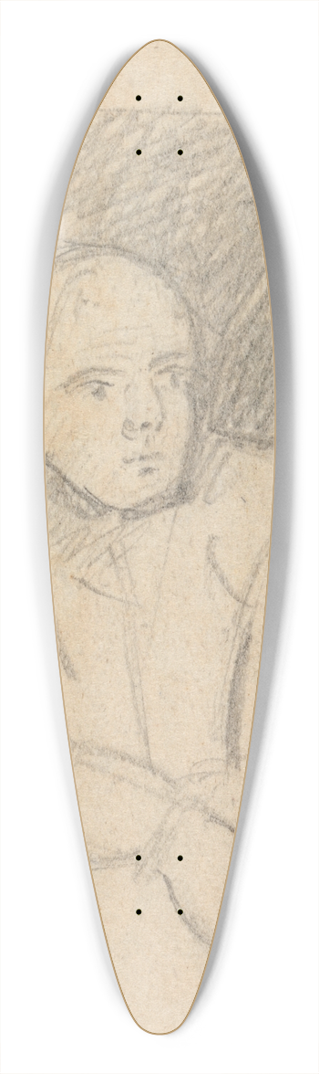 Benjamin Robert Haydon - Study of a Figure Leaning out of a Window 39.3 inch art pintail longboard deck