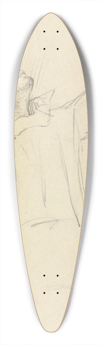 Benjamin Robert Haydon - Study of a Seated Man. 39.3 inch art pintail longboard deck